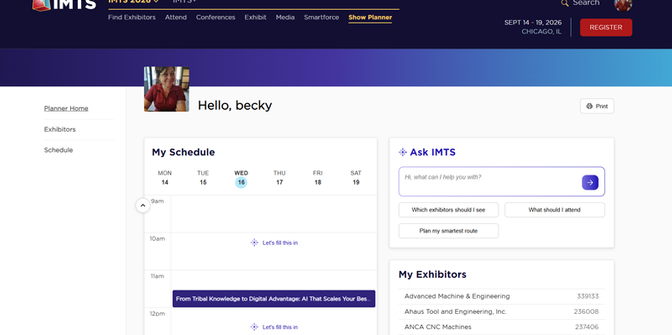 5 New Features in the IMTS 2026 Show Planner