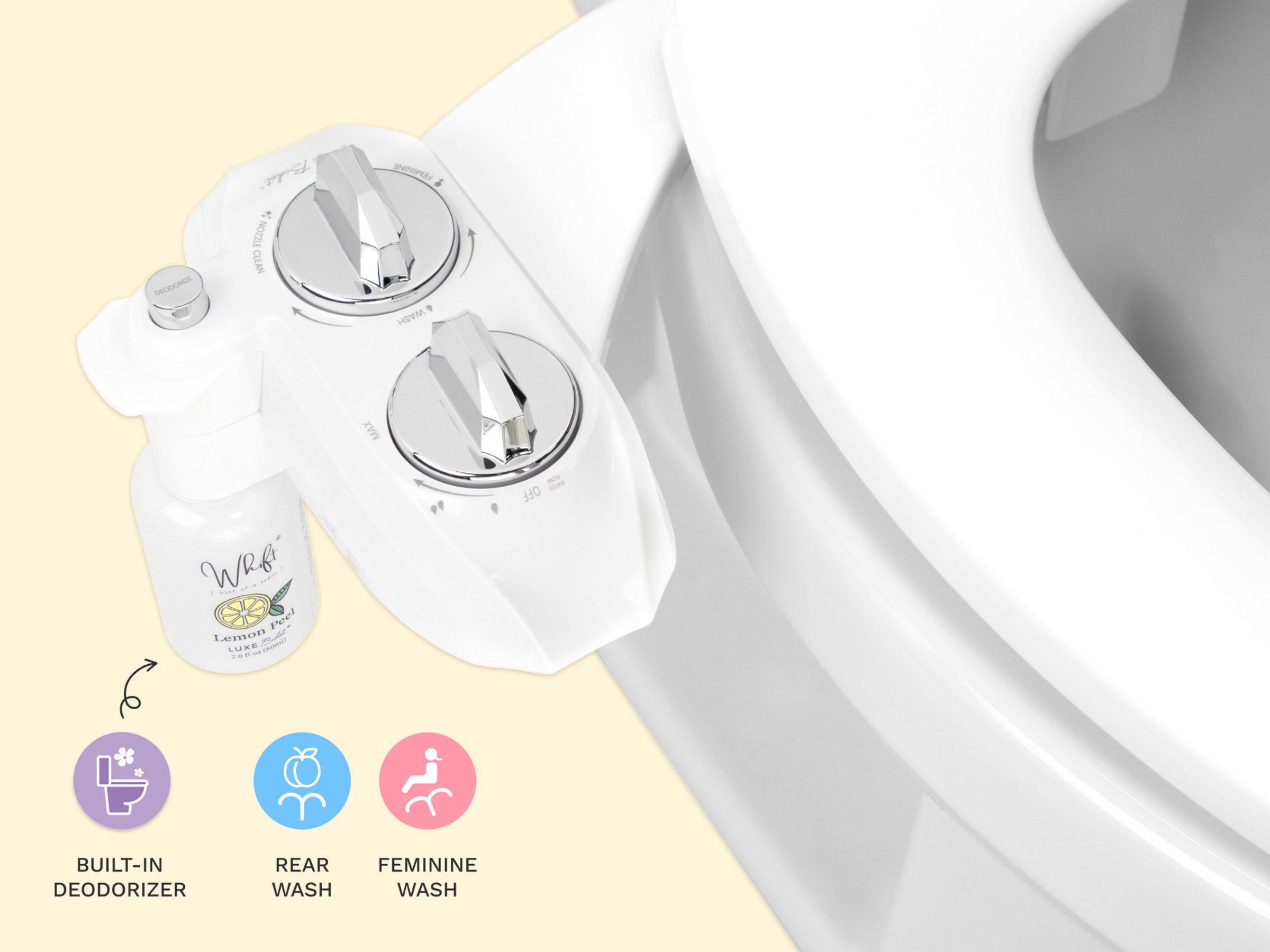 Whift Bidet by LUXE Bidet - The 1st Deodorizing Bidet Attachment