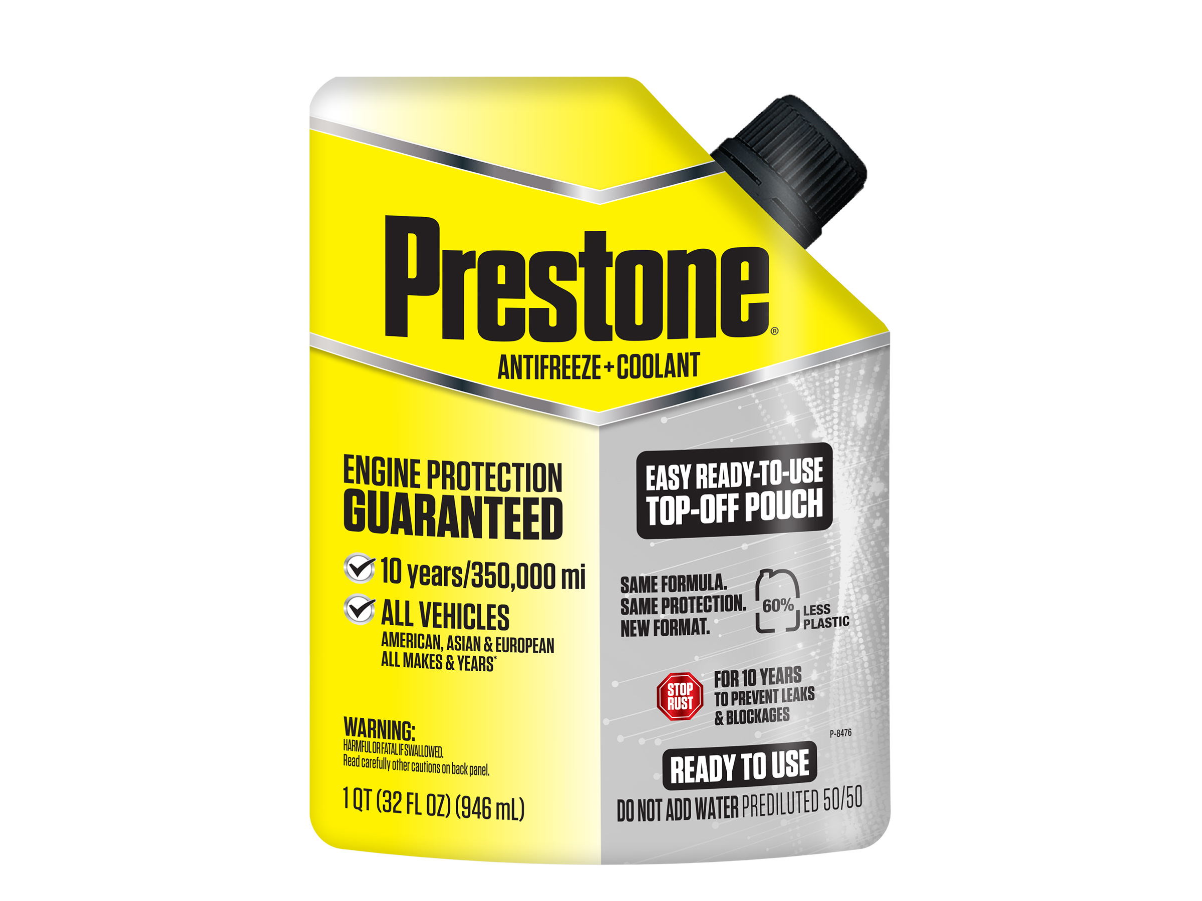 Prestone® All Vehicles Antifreeze+Coolant in Top-off Pouch