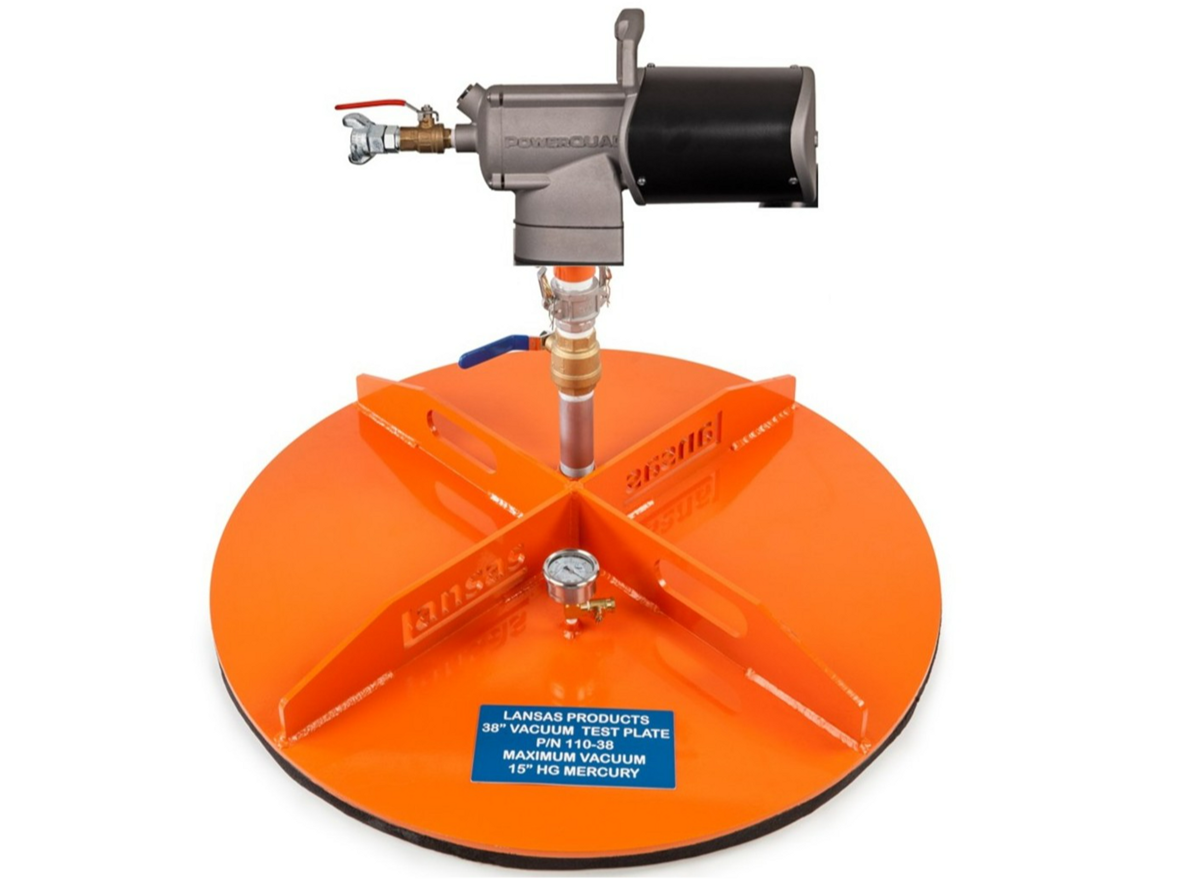 LANSAS POWERQUAD MANHOLE VAC GENERATOR & 38" FLAT PLAT TEST HEAD