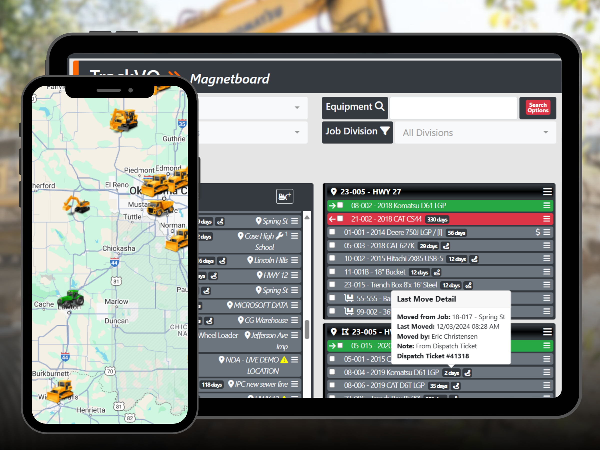 TrackVO - Magnet Board Equipment Tracking by Project