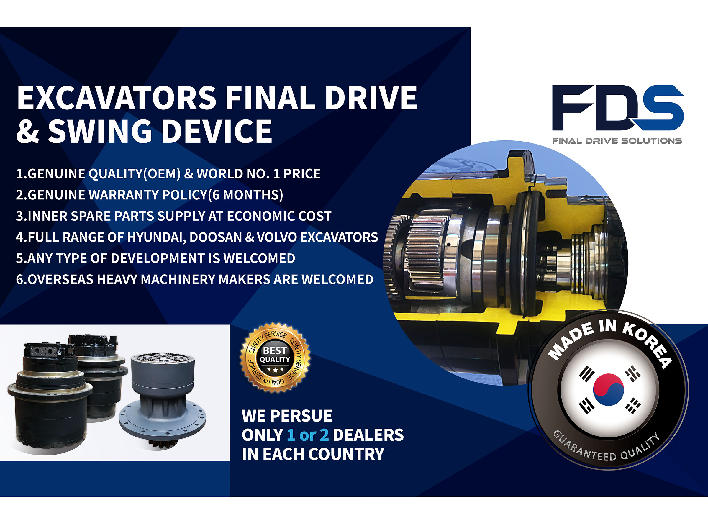 Excavators Final drives & Swing reductions
