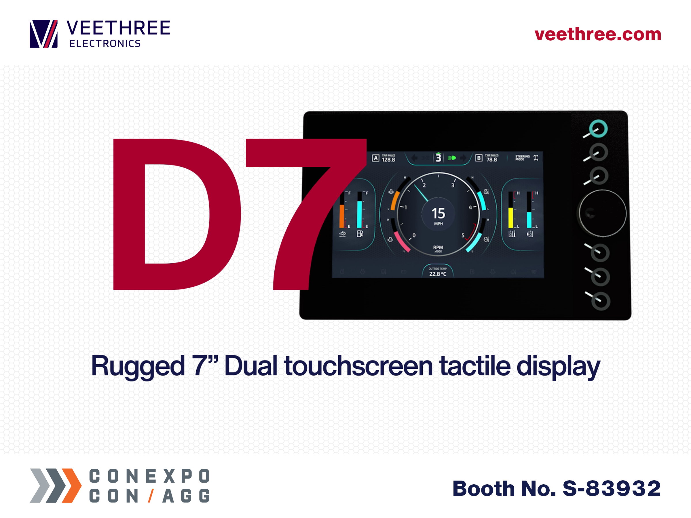D7 - 7" Dual Touchscreen Tactile Button Display