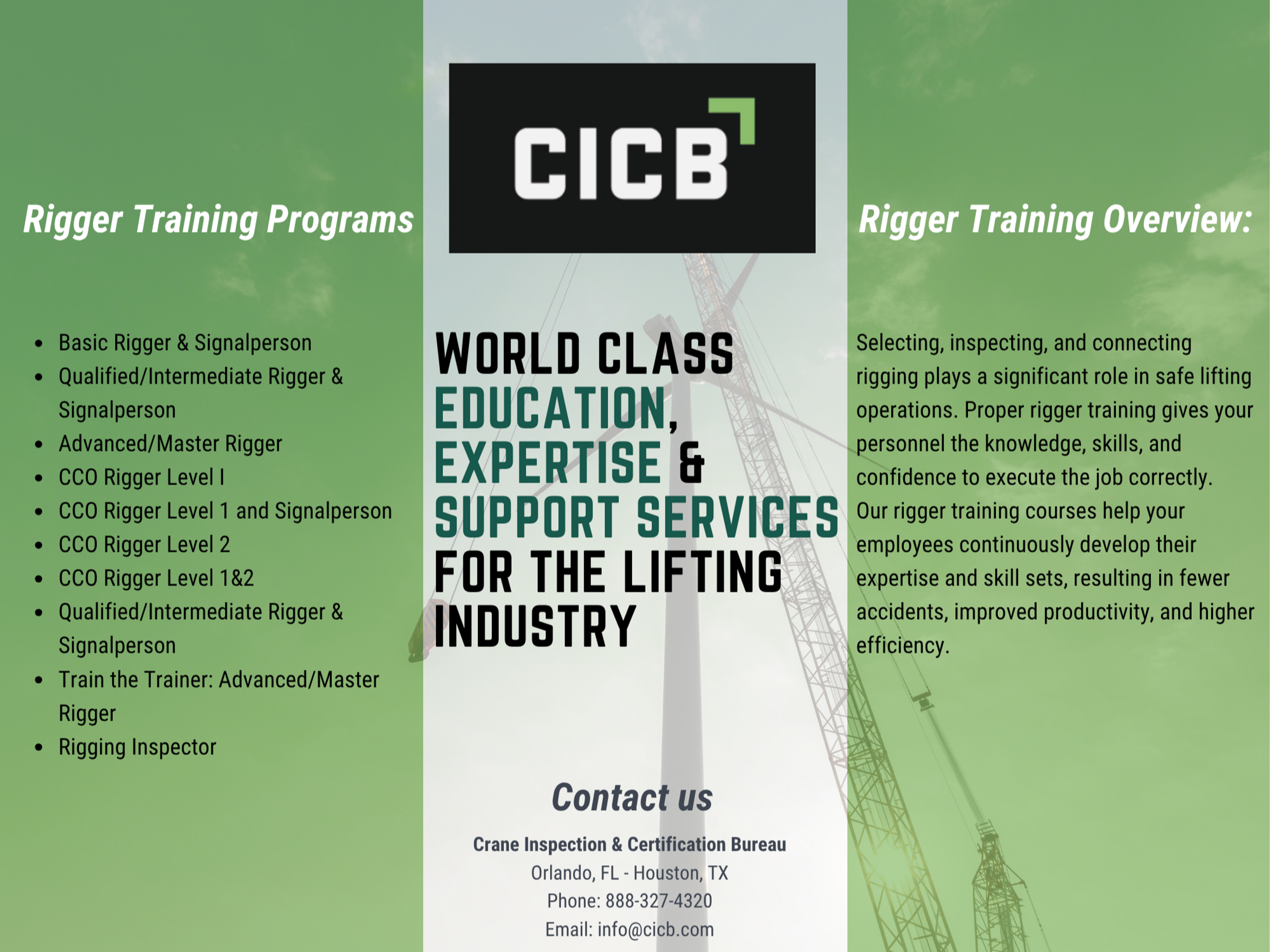 Industry Leading Rigger Training With Subject Matter Experts.
