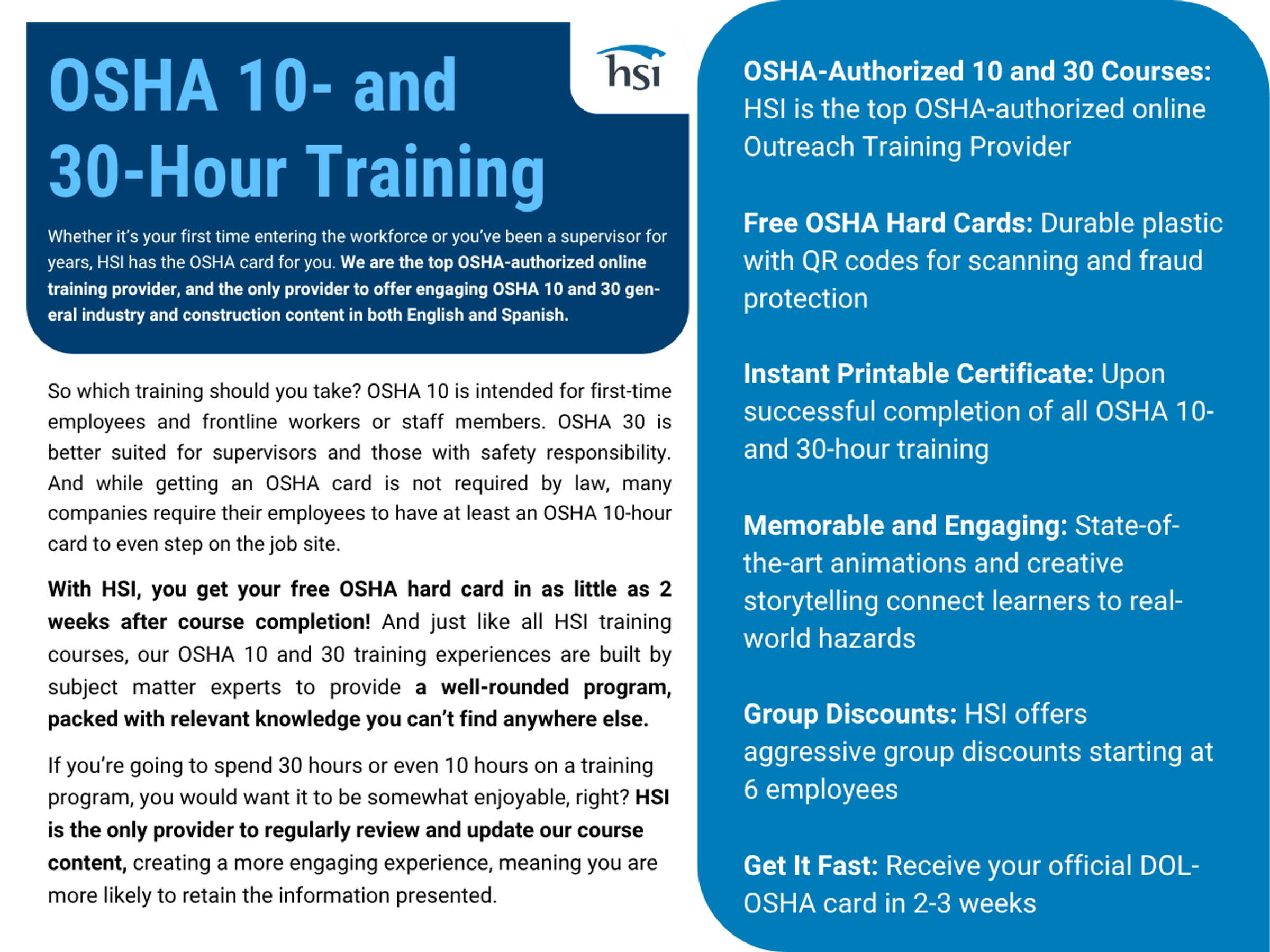 Online OSHA 10 & 30 Hour Training