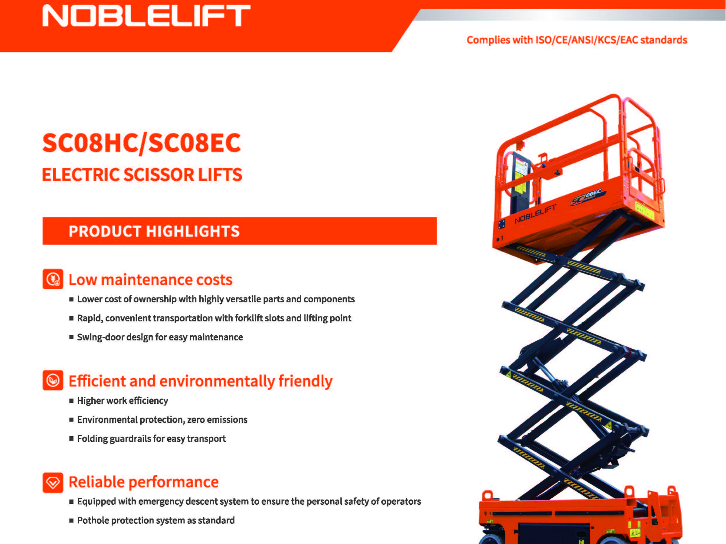 Malaysia Made Scissor lift, Platform height 19ft
