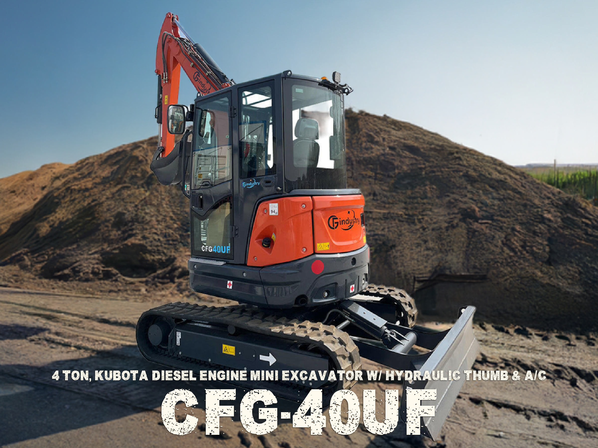4 Ton, Kubota Diesel Engine Mini Excavator | CFG-40UF