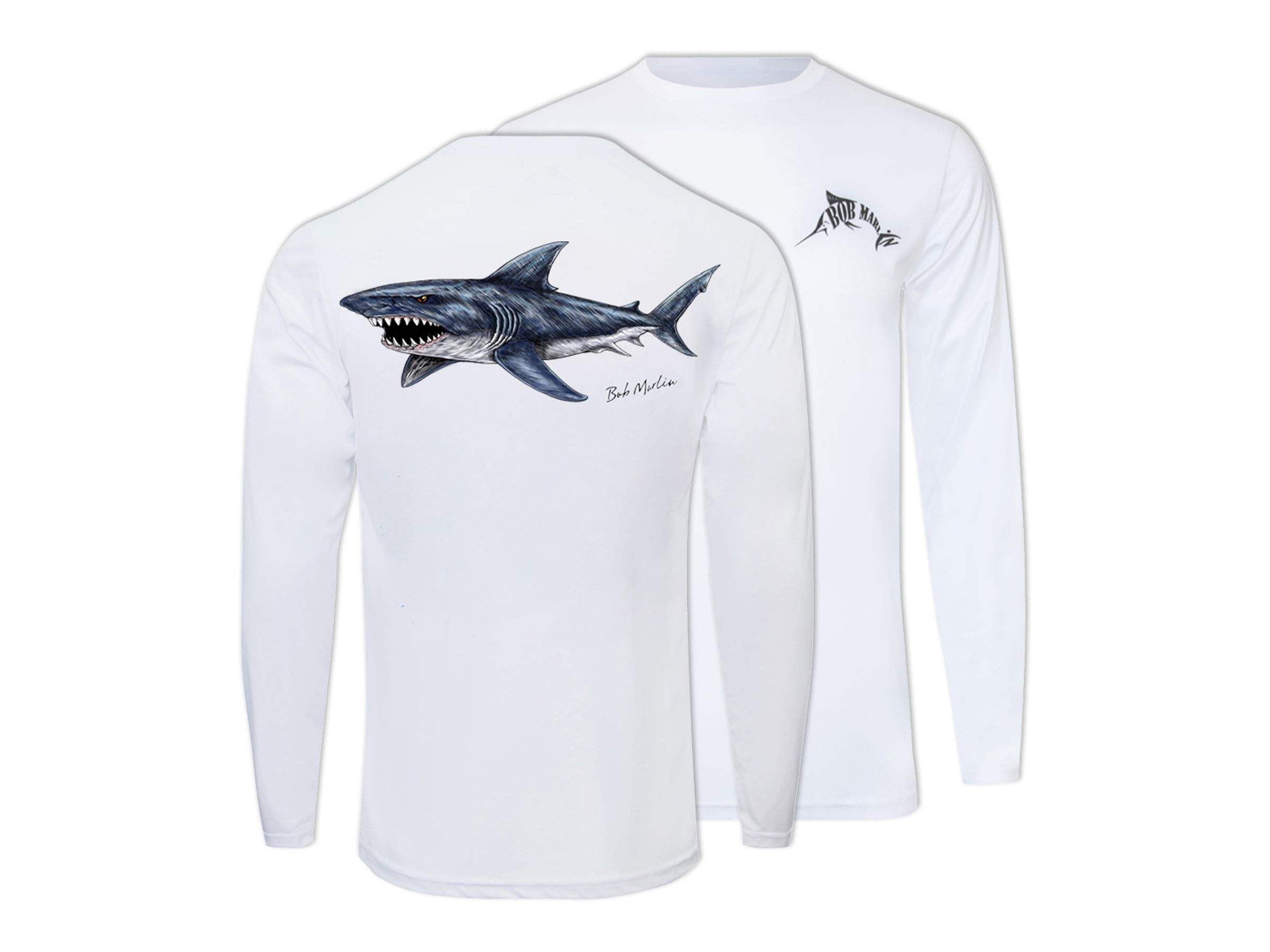 UPF 50+ Performance Shirt – Natty Shark White