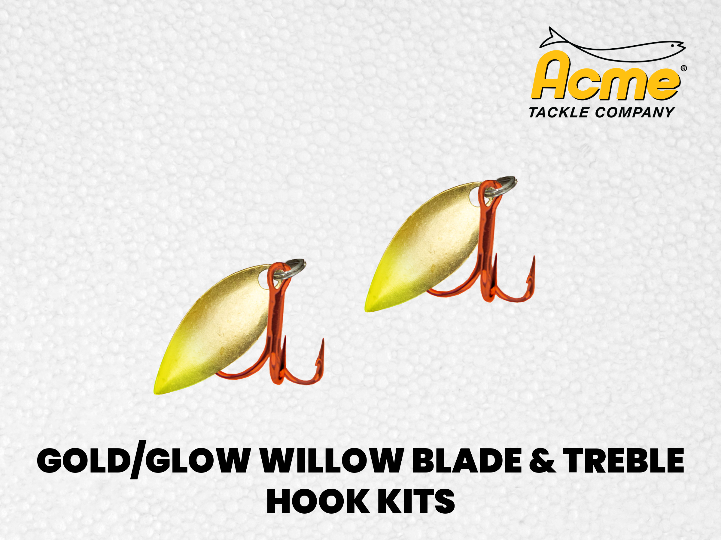 Acme Tackle Gold/Glow Willow Blade & Treble Hook Kits