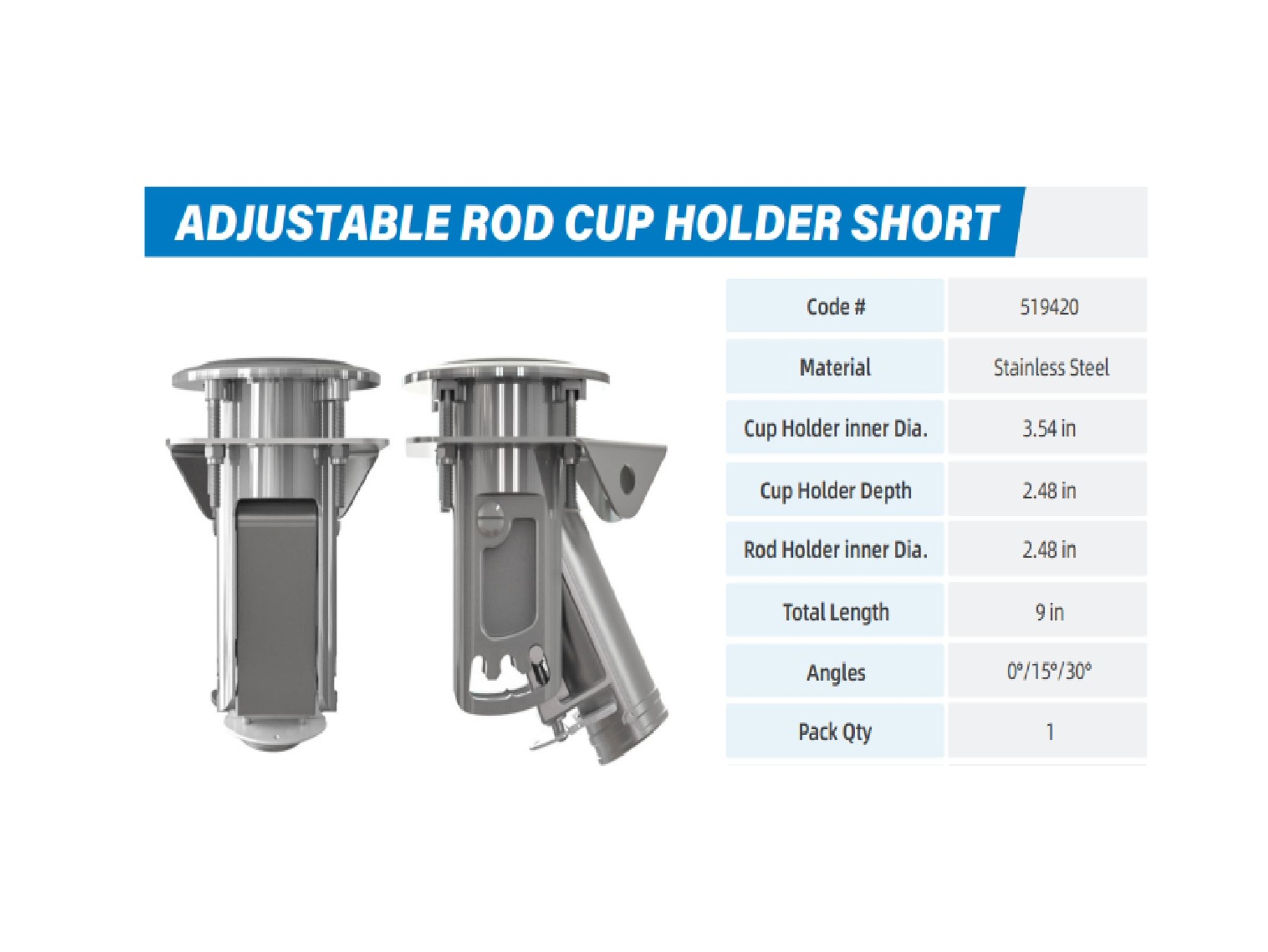 Adjustable Cup Holder Rod Holder