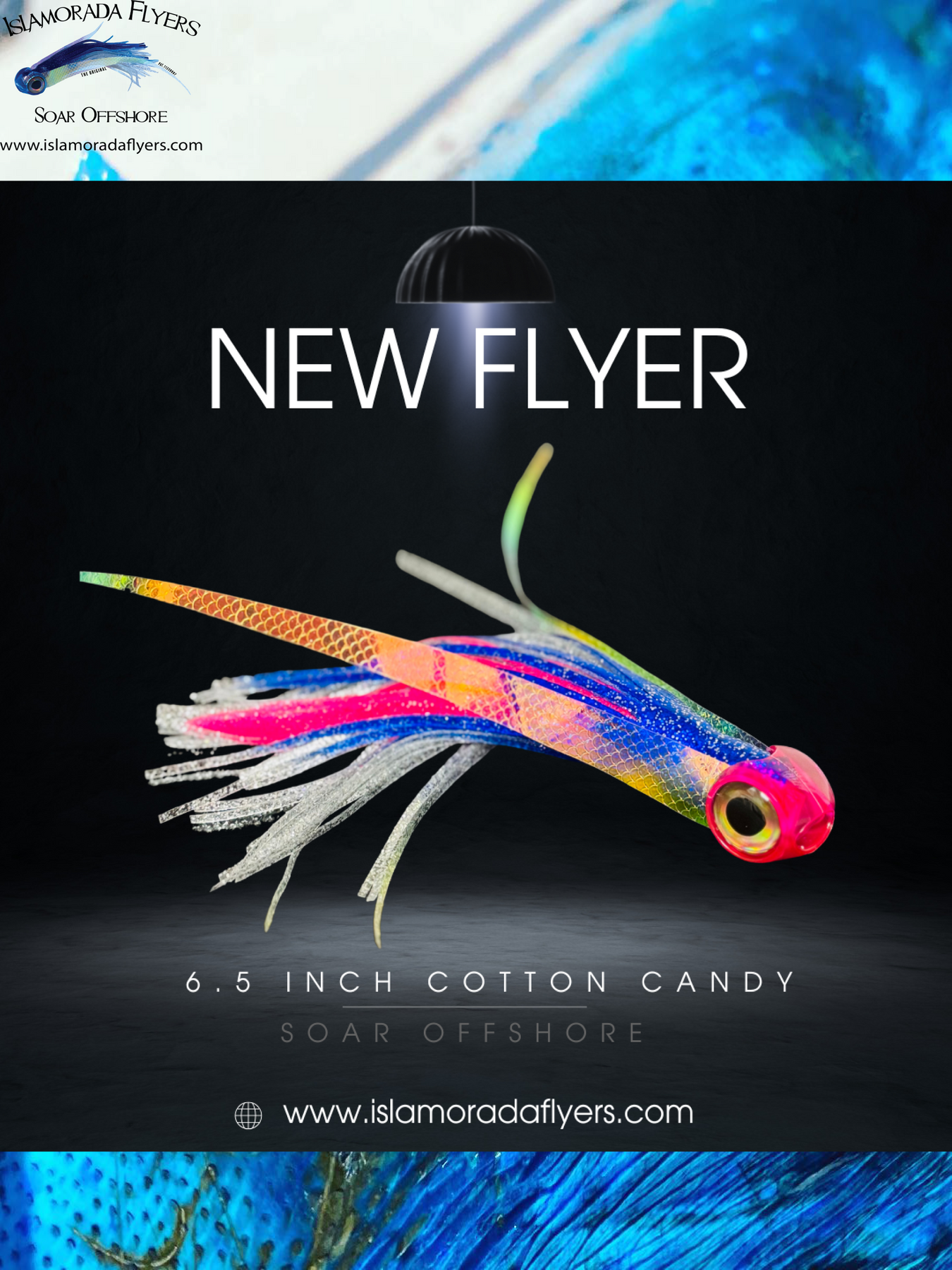 Cotton Candy - Islamorada Flyer - Blue & Pink - 6.5" Large