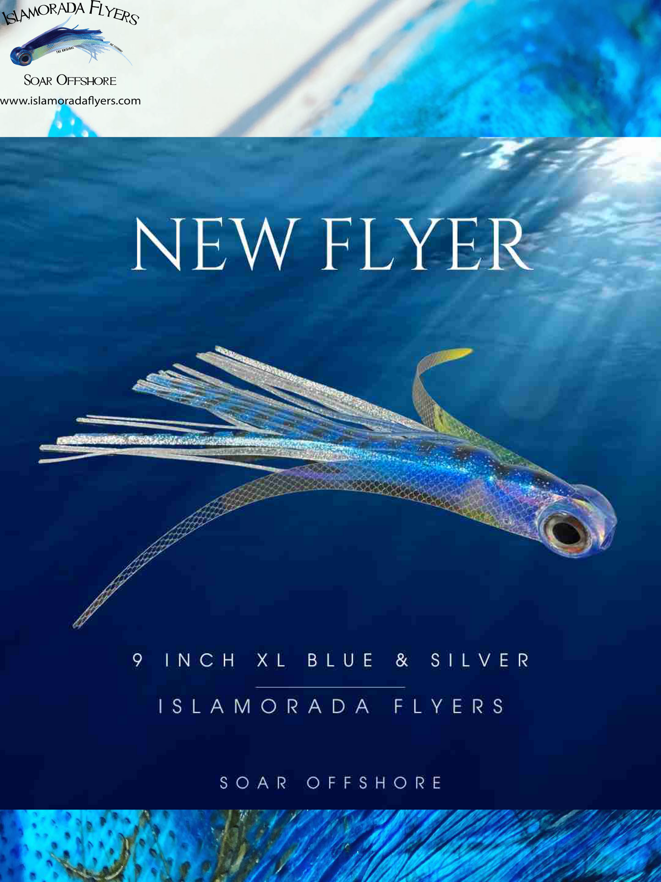 XL Blue & Silver - Islamorada Flyer - Blue & Silver - 9" X-Large