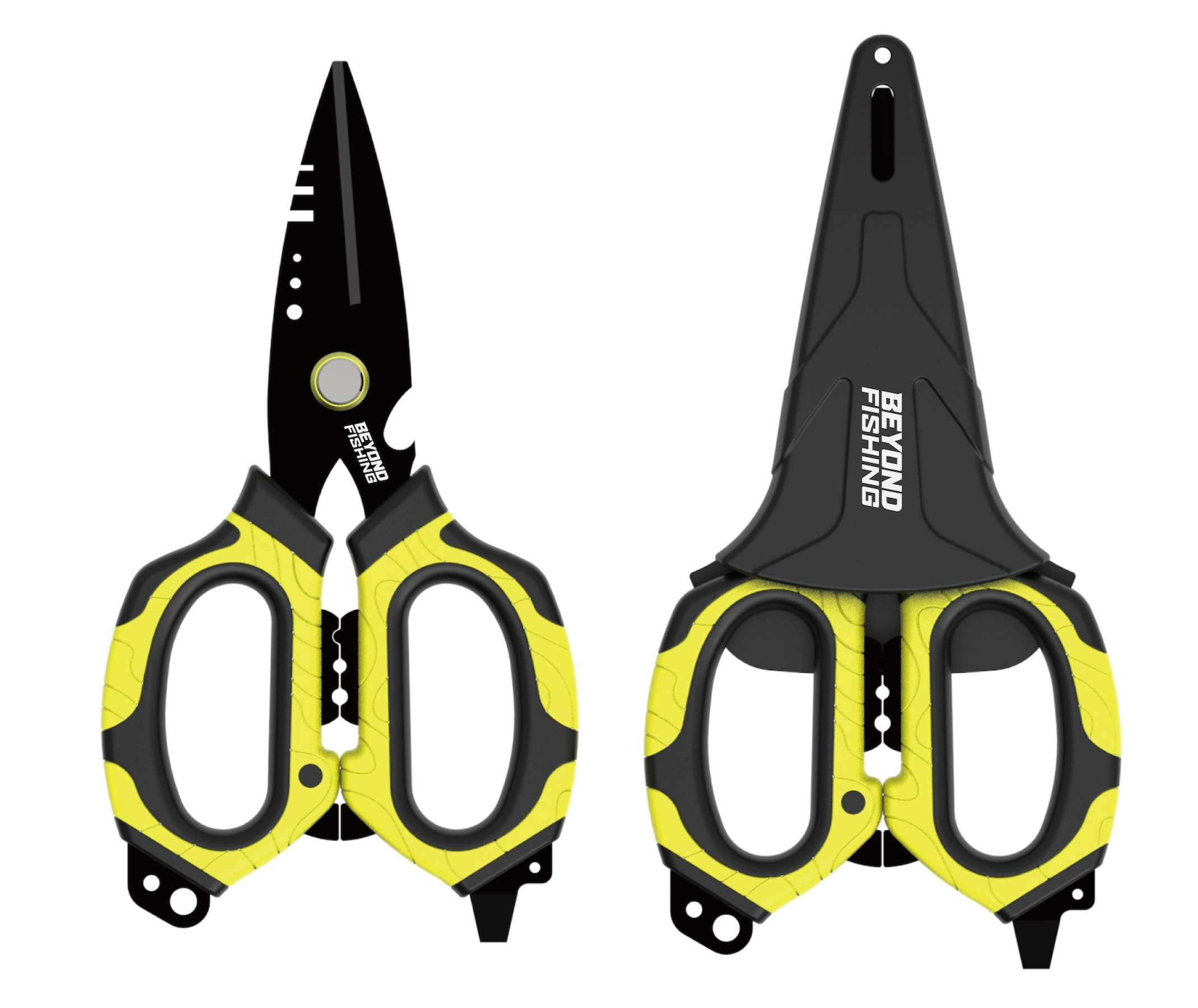 Beyond Fishing 6.5 Inch Pro Shears -Black & Yellow