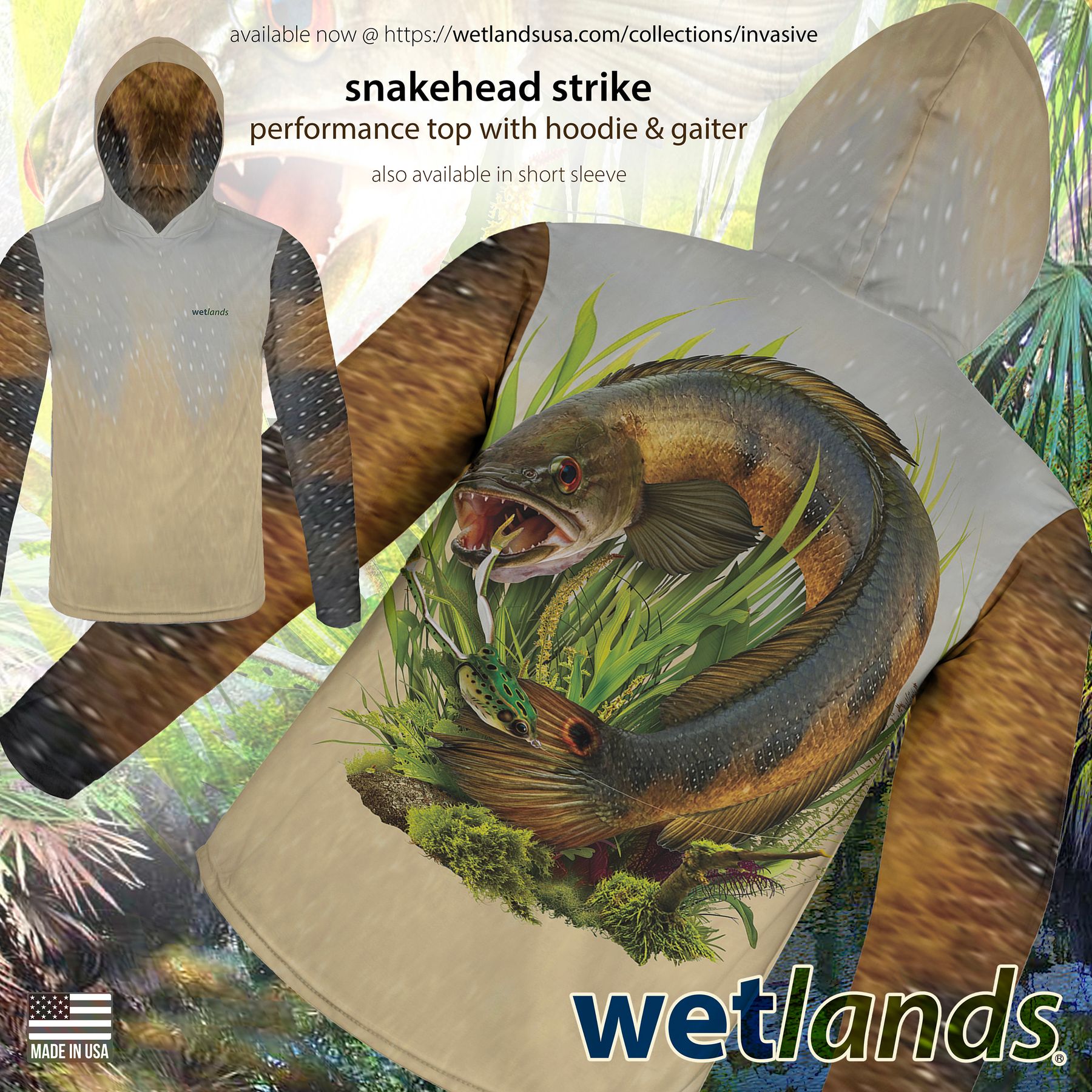 Snake Head Strike UPF50+ Performance Fishing Hoodie