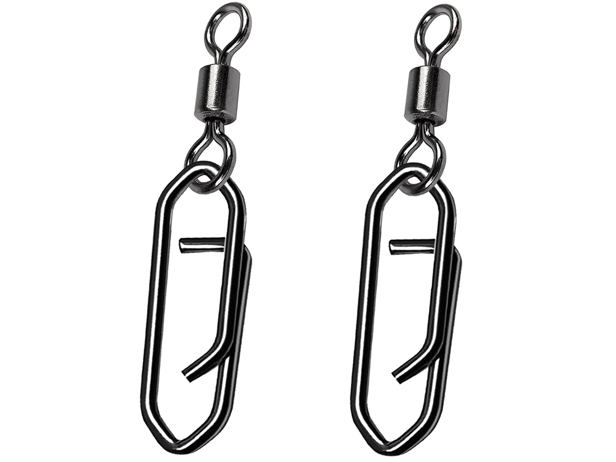 AMYSPORTS High Strengh Barrel Swivels and Clips #8+S 21lbs 50pcs