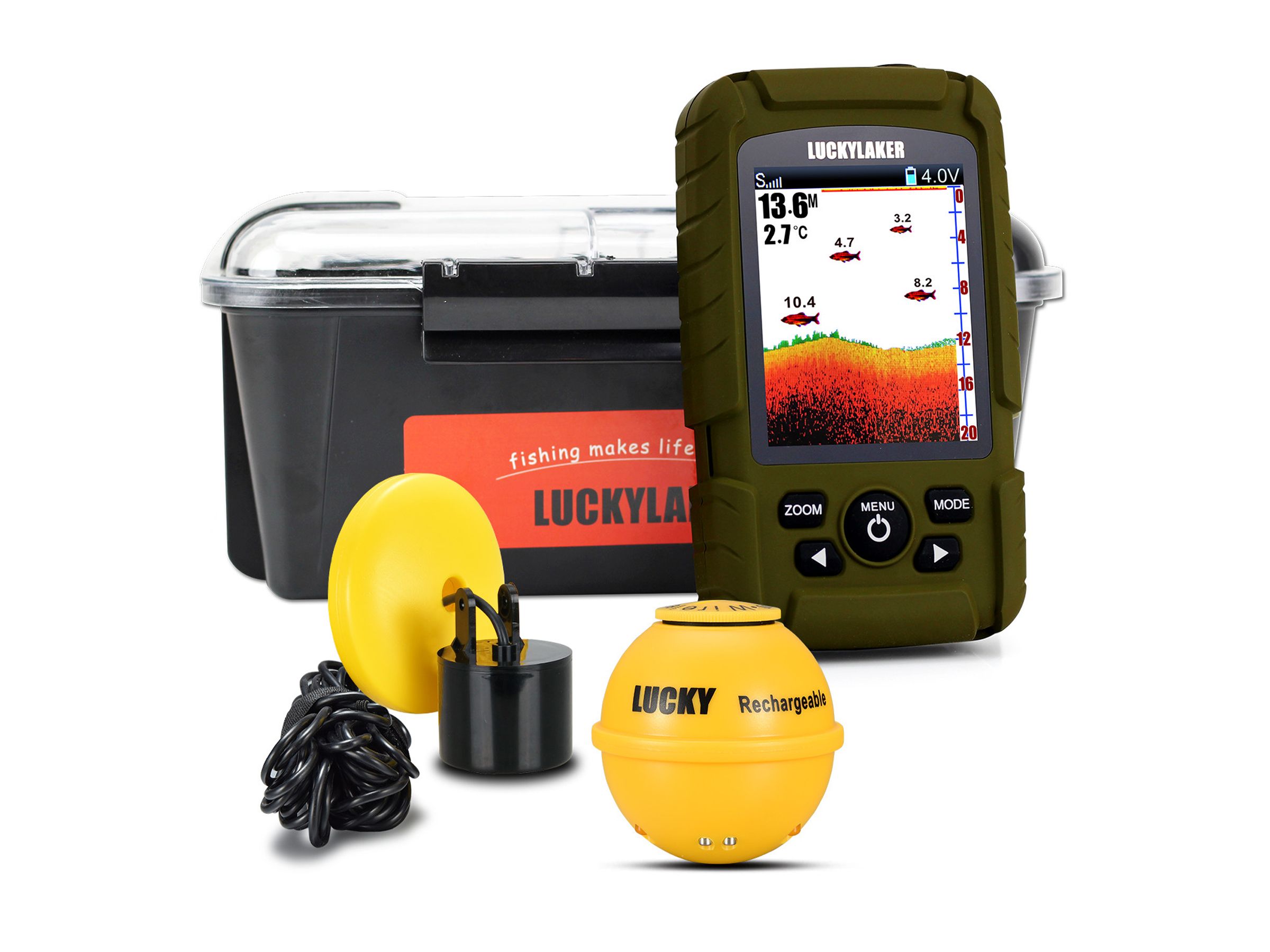 LUCKYLAKER Handheld Portable Fish Finder Wired & Wireless