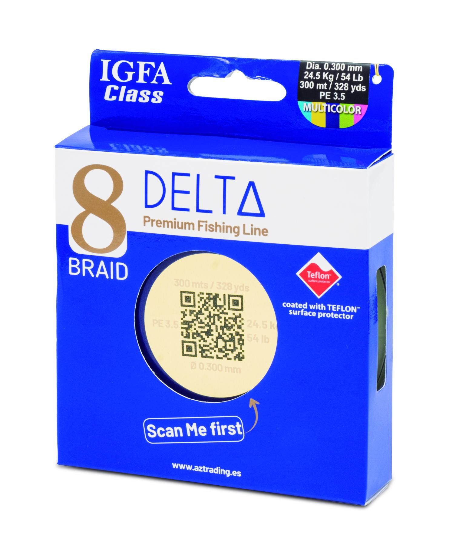 DELTA PREMIUM 8 BRAID TEFLON MULTICOLOR 300MTS SPOOL