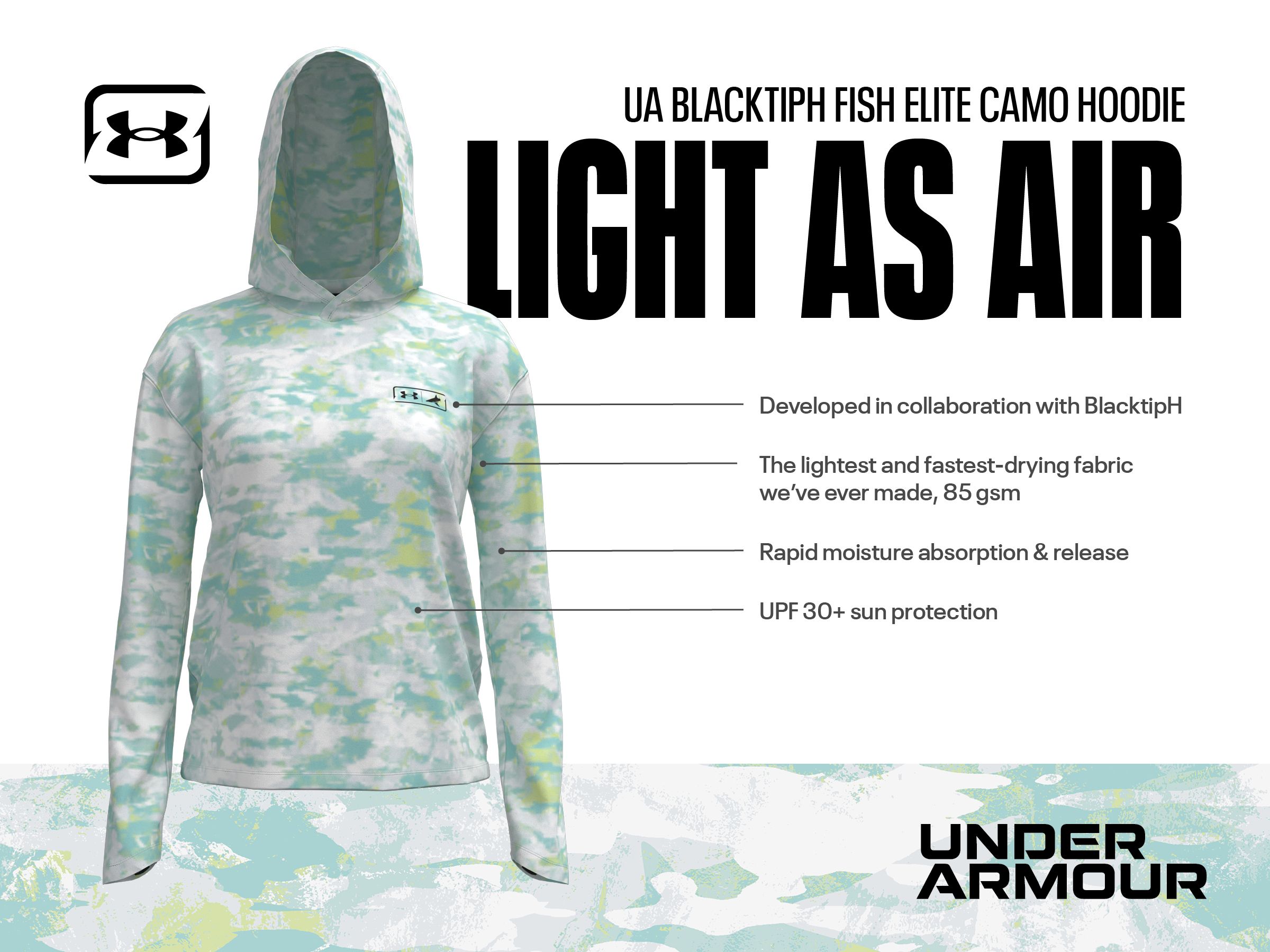 UA BlacktipH Fish Elite Camo Hoodie