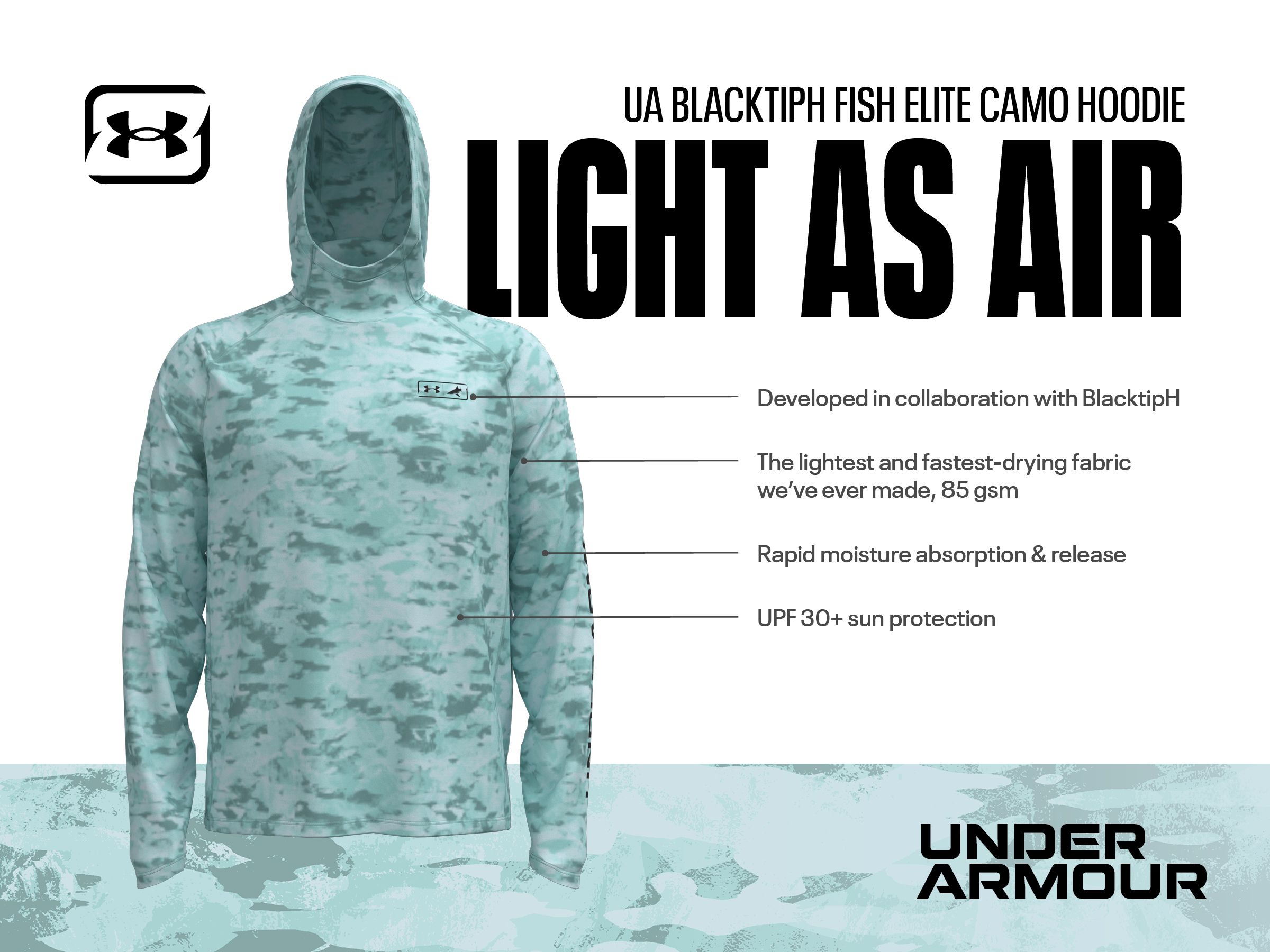 UA BlacktipH Fish Elite Camo Hoodie