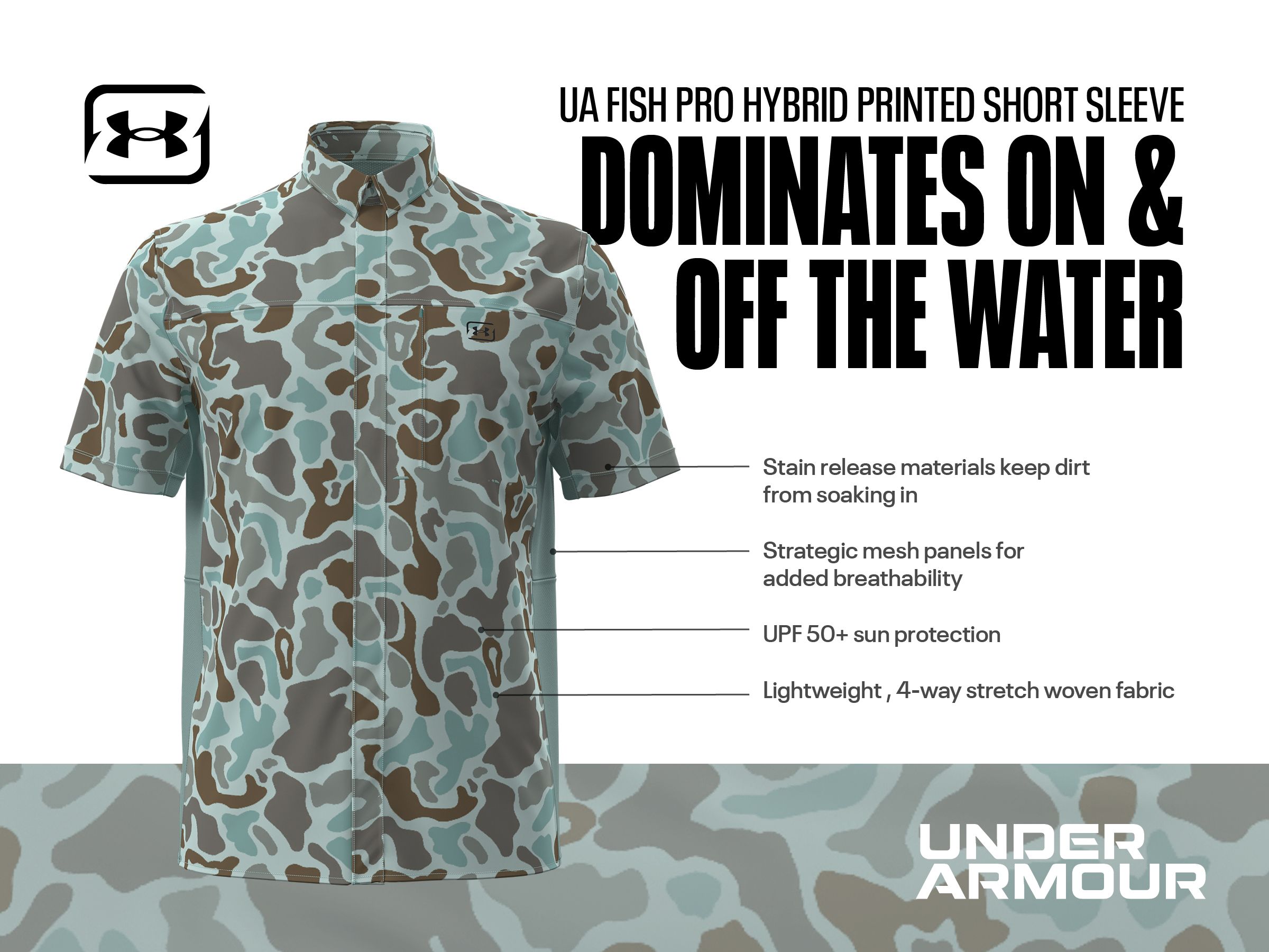 UA Fish Pro Hybrid Printed Short Sleeve