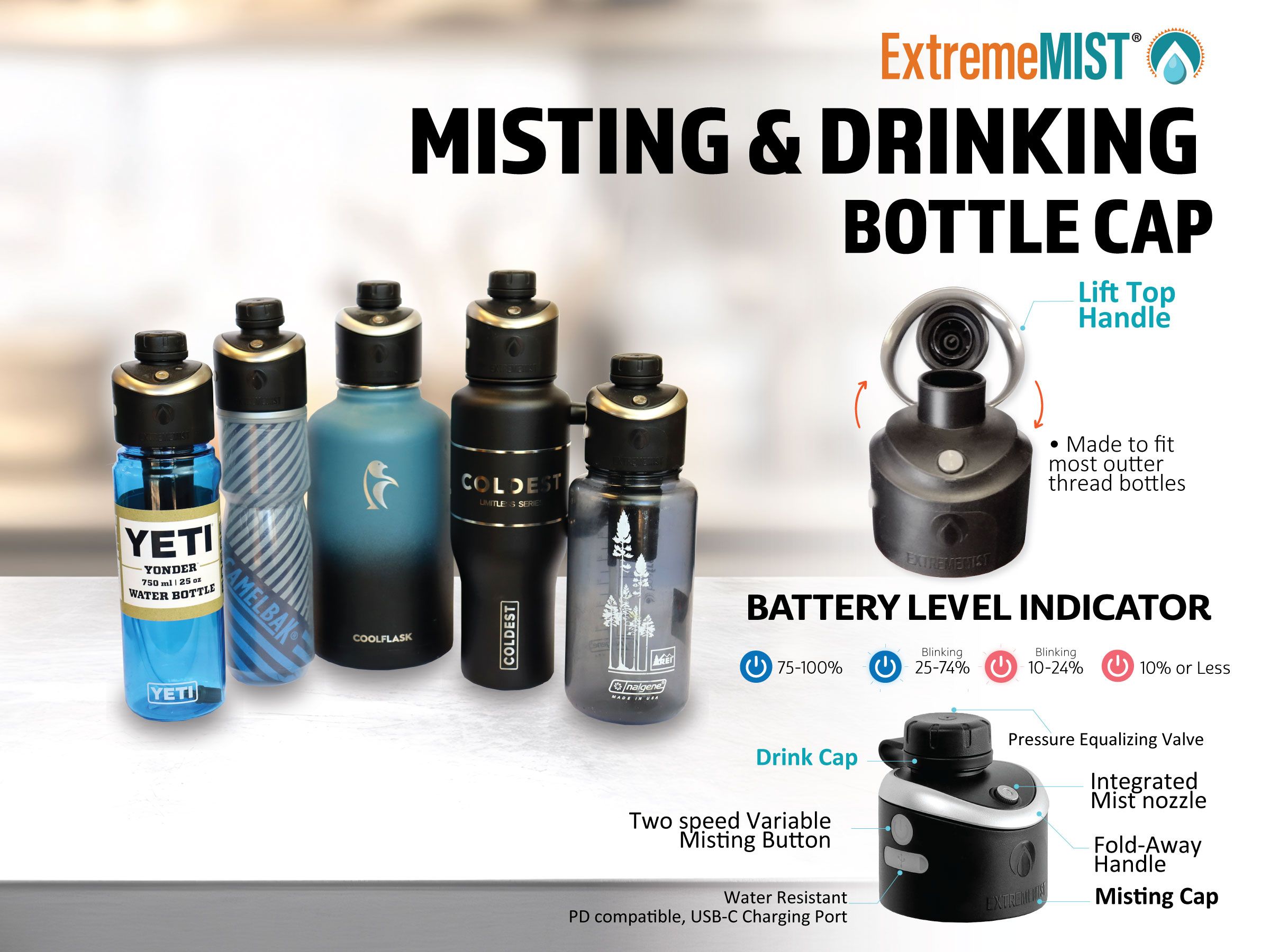 GoMist Universal Misting & Drinking Cap