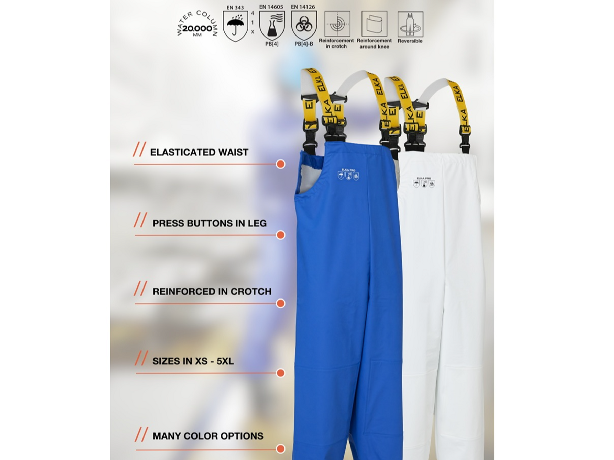 Elka Pro Cleaning: Bib & Brace with Reinforced Knees