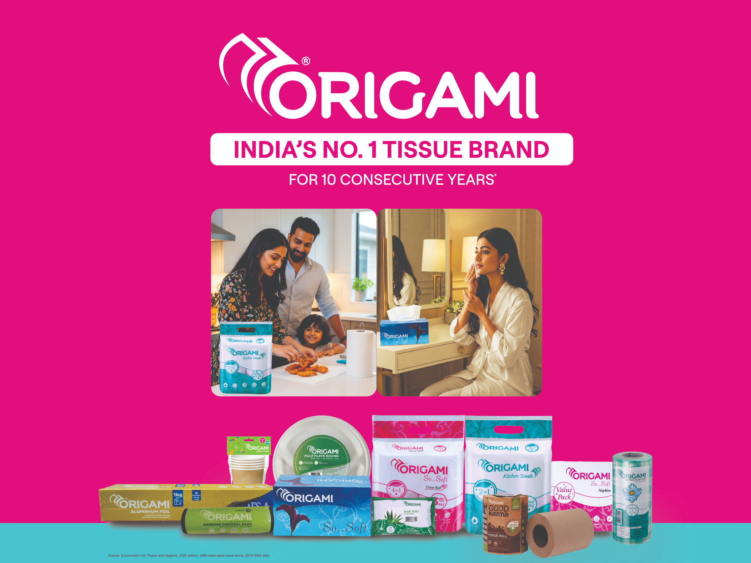 Origami: India's No. 1 Tissue Brand for 10 Consecutive Years