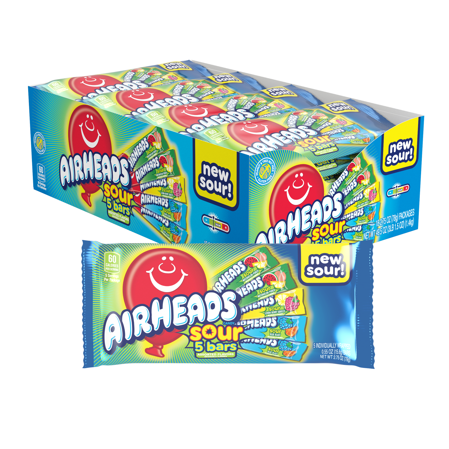 Airheads Sour Bars 5ct Check Stand Pack
