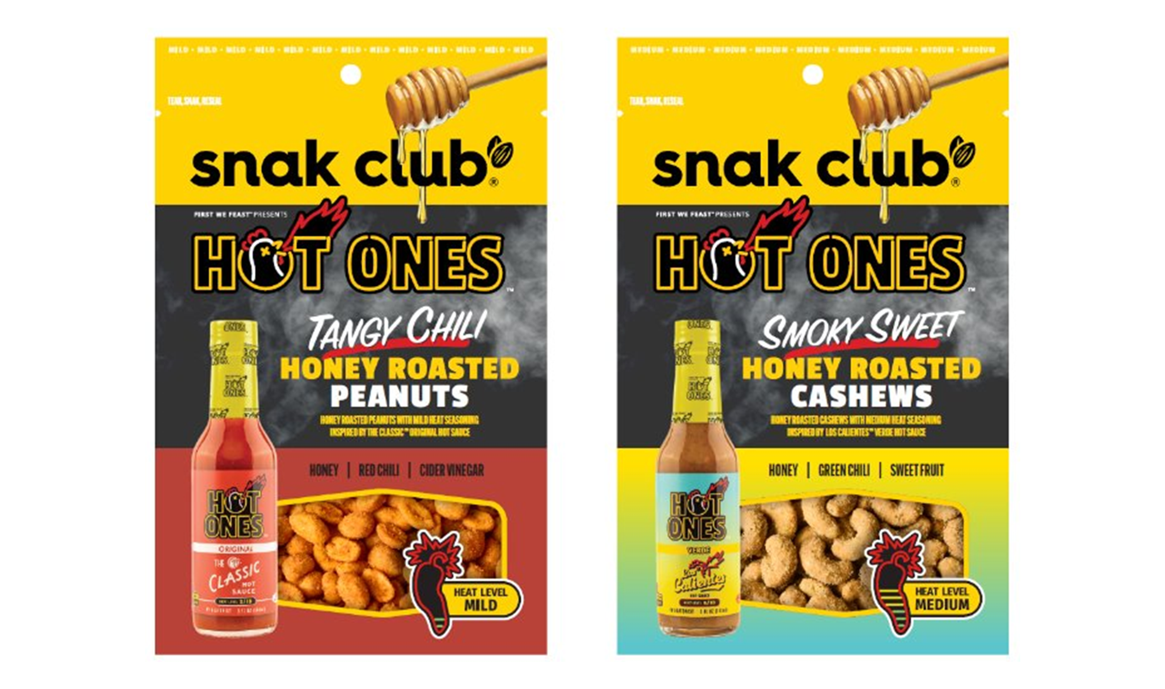 Hot Ones Tangy Chili Honey Peanuts & Smoky Sweet Honey Cashews