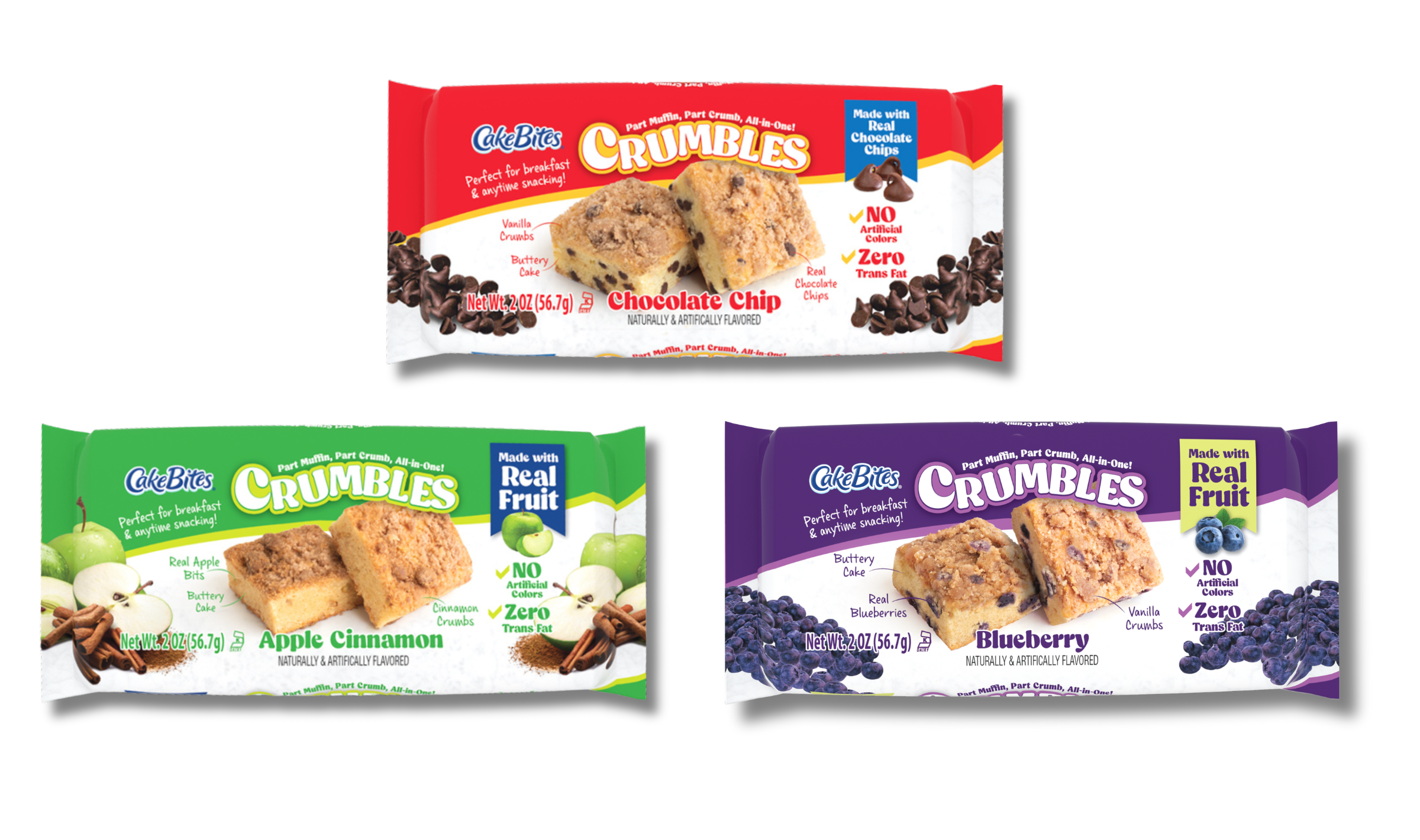 Crumbles (Chocolate Chip, Blueberry, Apple Cinnamon)