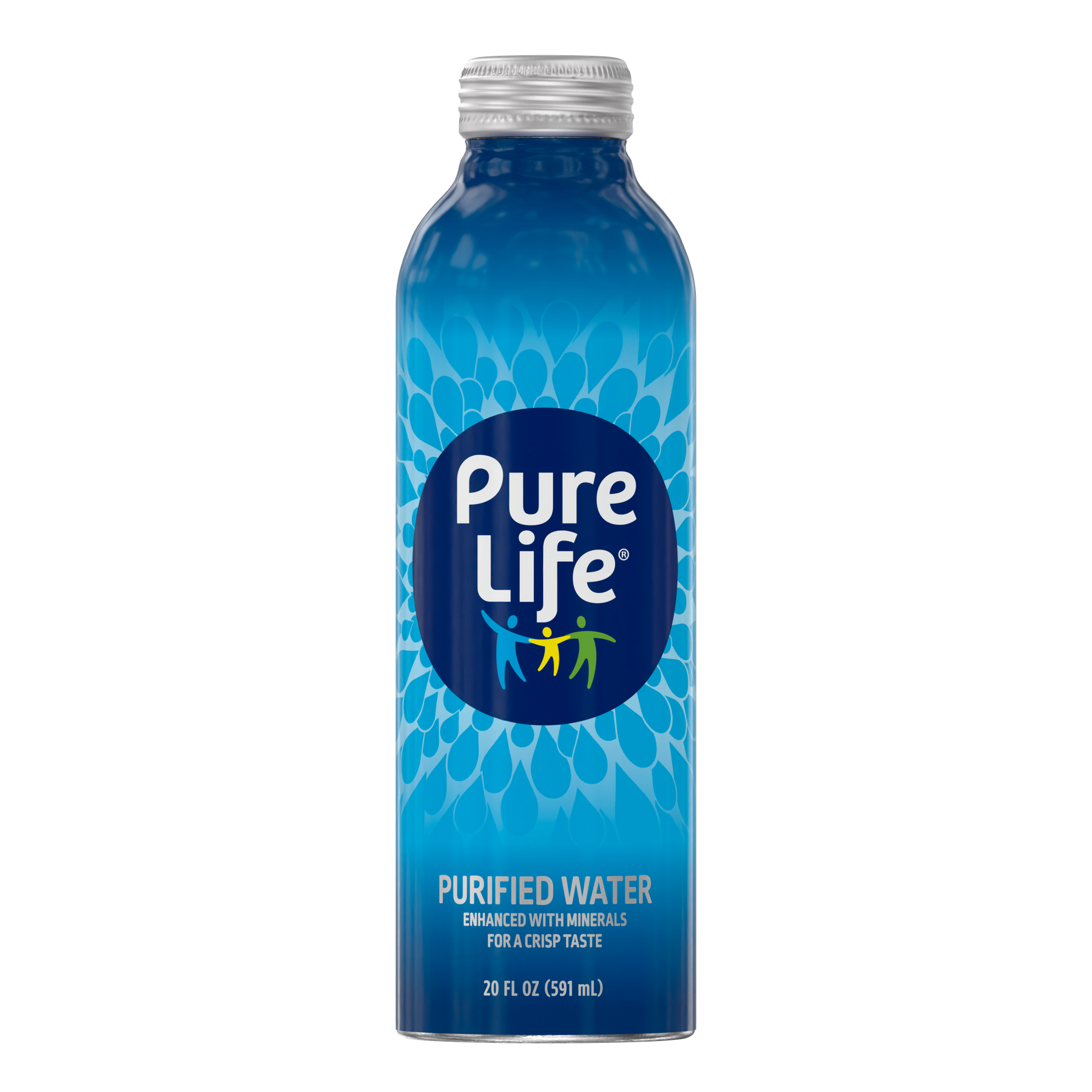 Pure Life, 100% Purified Water, 20 ounce Aluminum Bottle