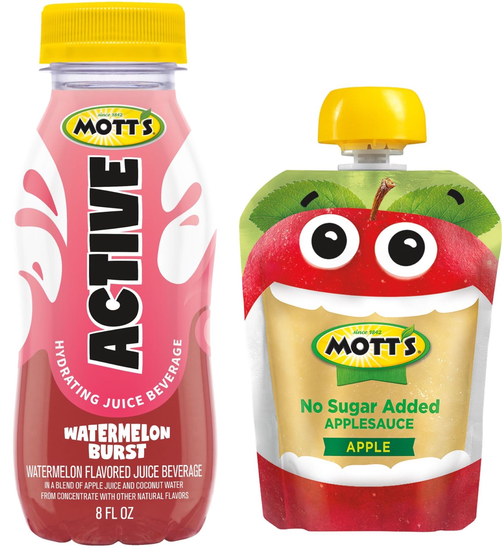 Mott's No Sugar Applesauce Pouch & Mott's Active Juice Watermelon