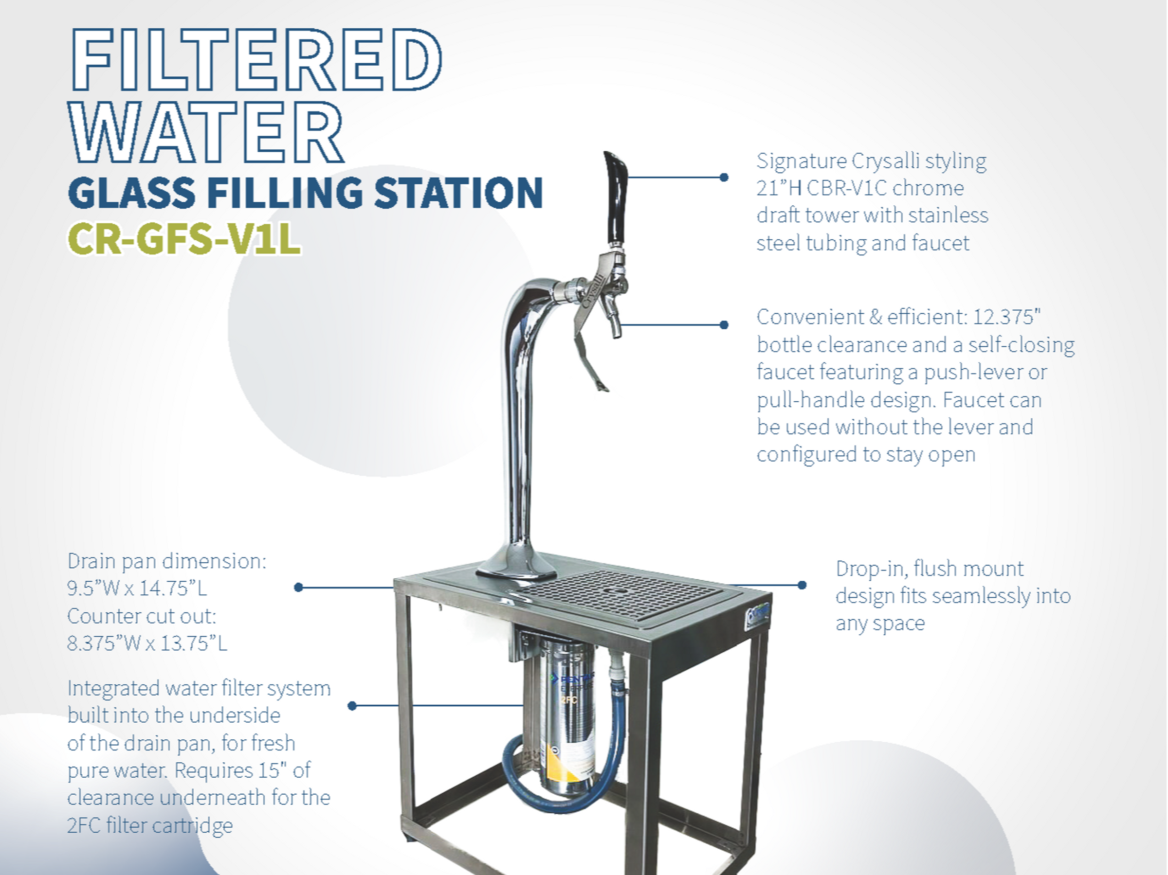 Glass Filling Station with integrated water filtration