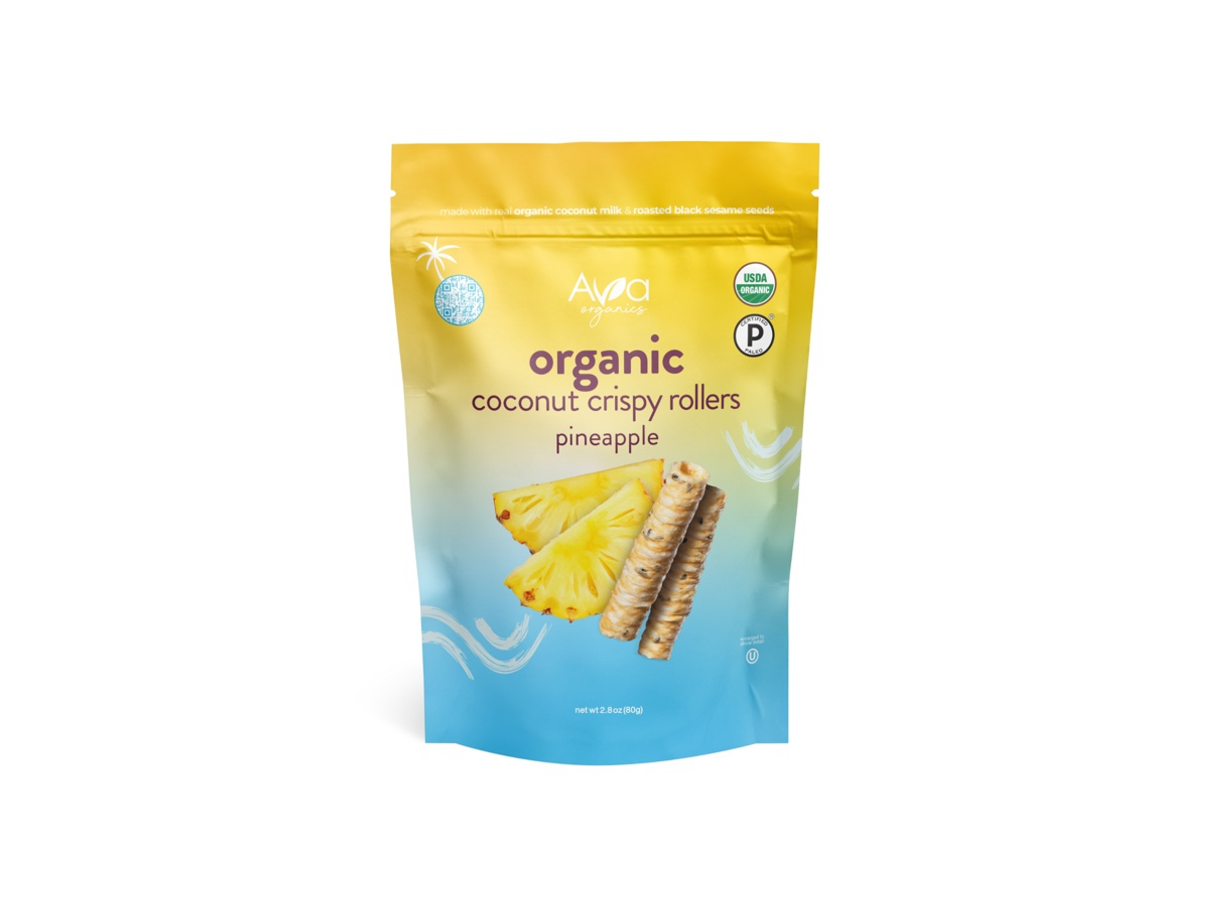 NEW Ava Organics Coconut Crispy Rollers - Pineapple