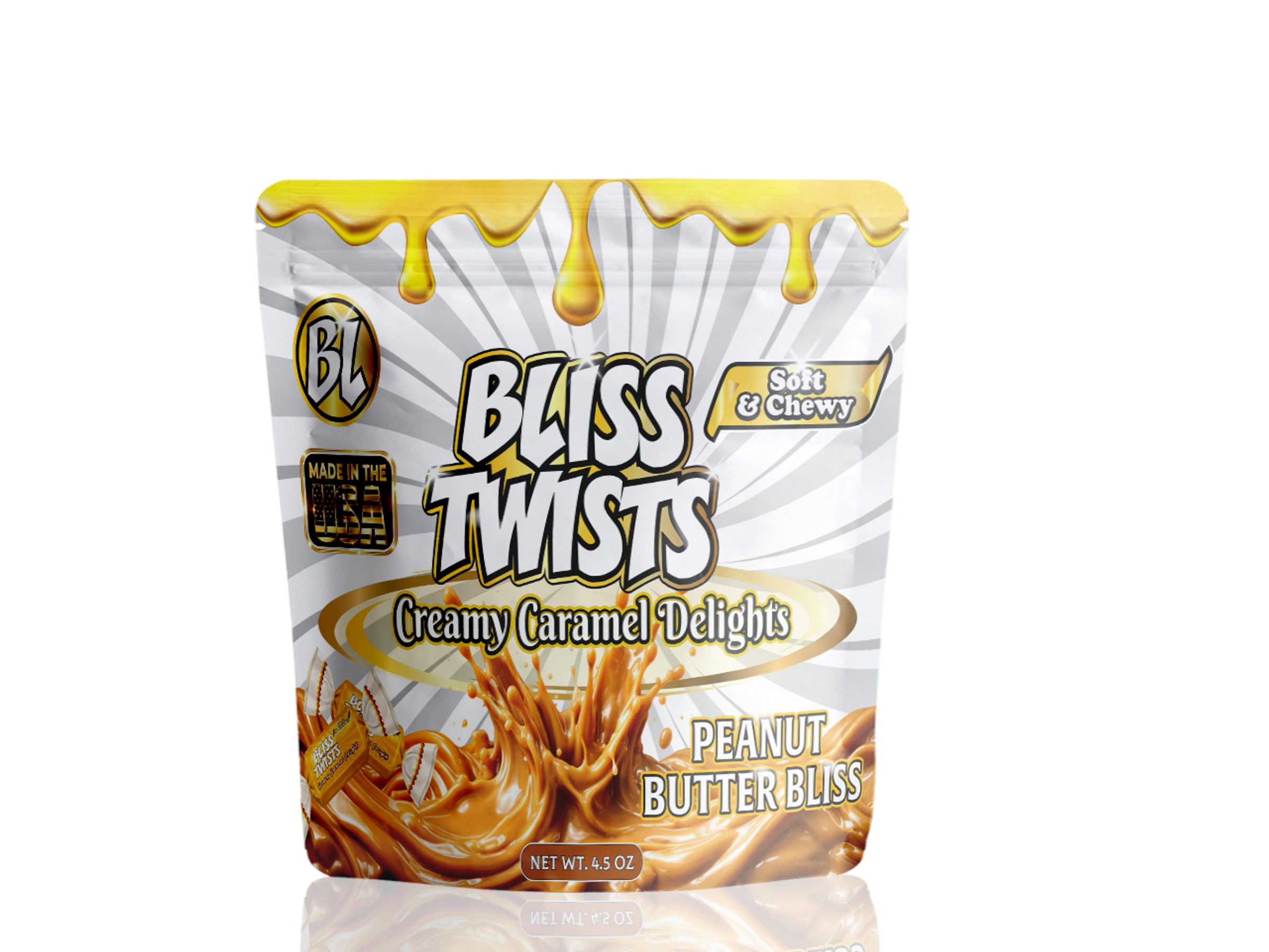 Bliss Twists - Peanut Butter Bliss - Creamy Caramel Delights