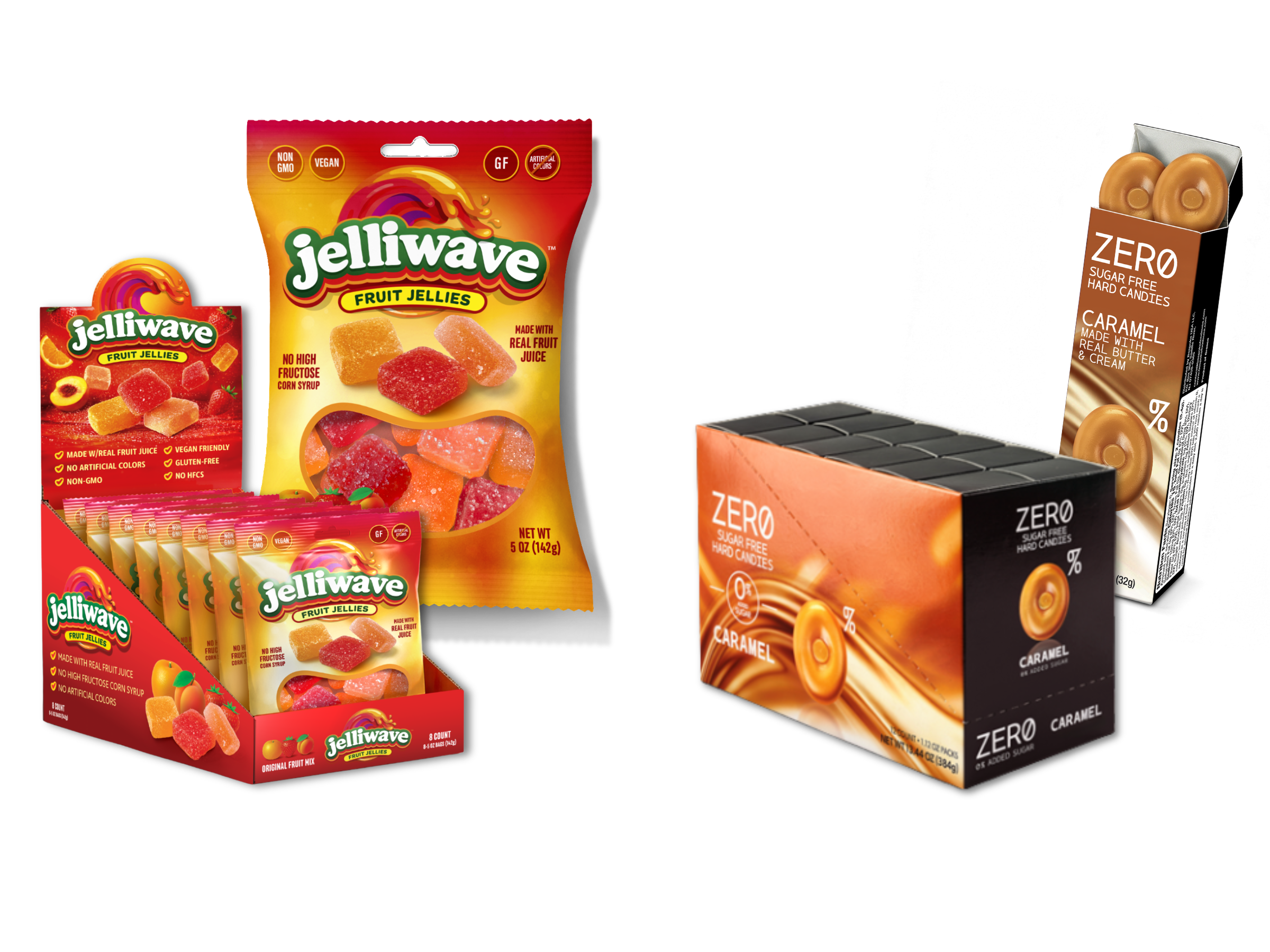 jelliwave™ Fruit Jellies & ZERO Sugar Free Hard Candies