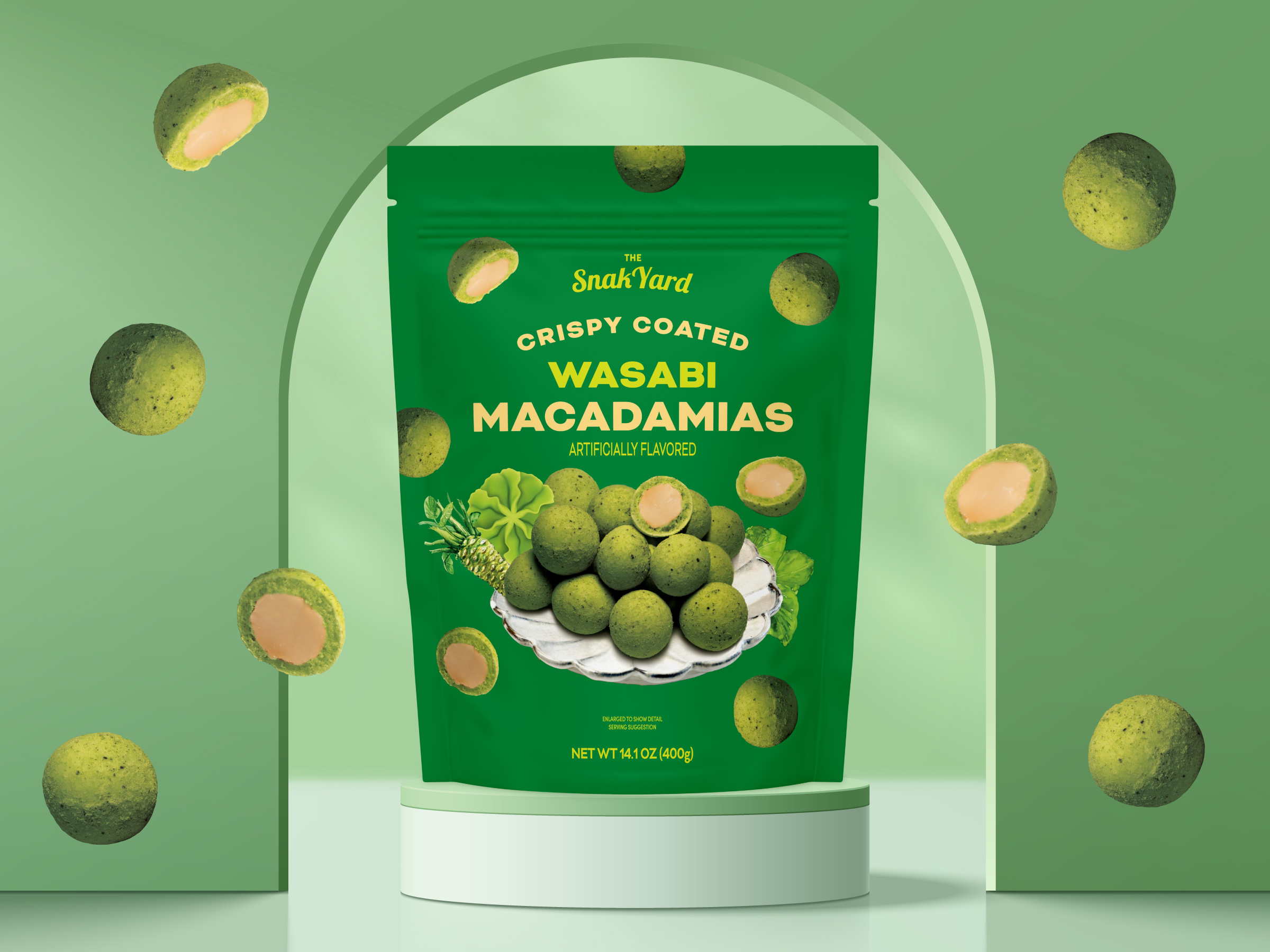 Crispy Coated Wasabi Macadamias