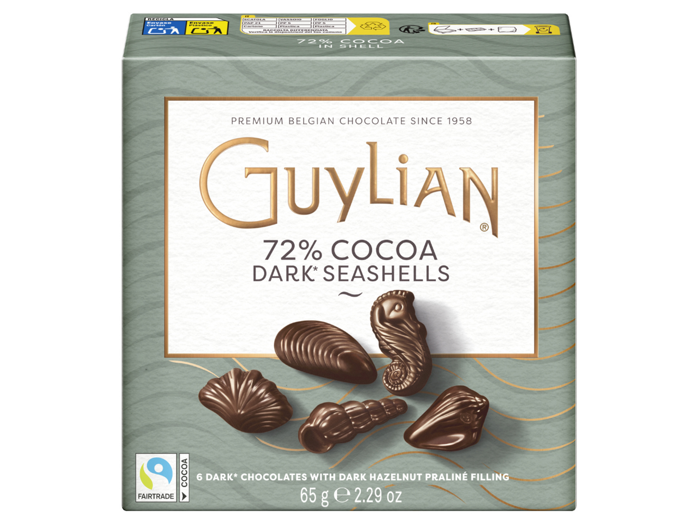Chocolate Seashells Dark Praliné 65g