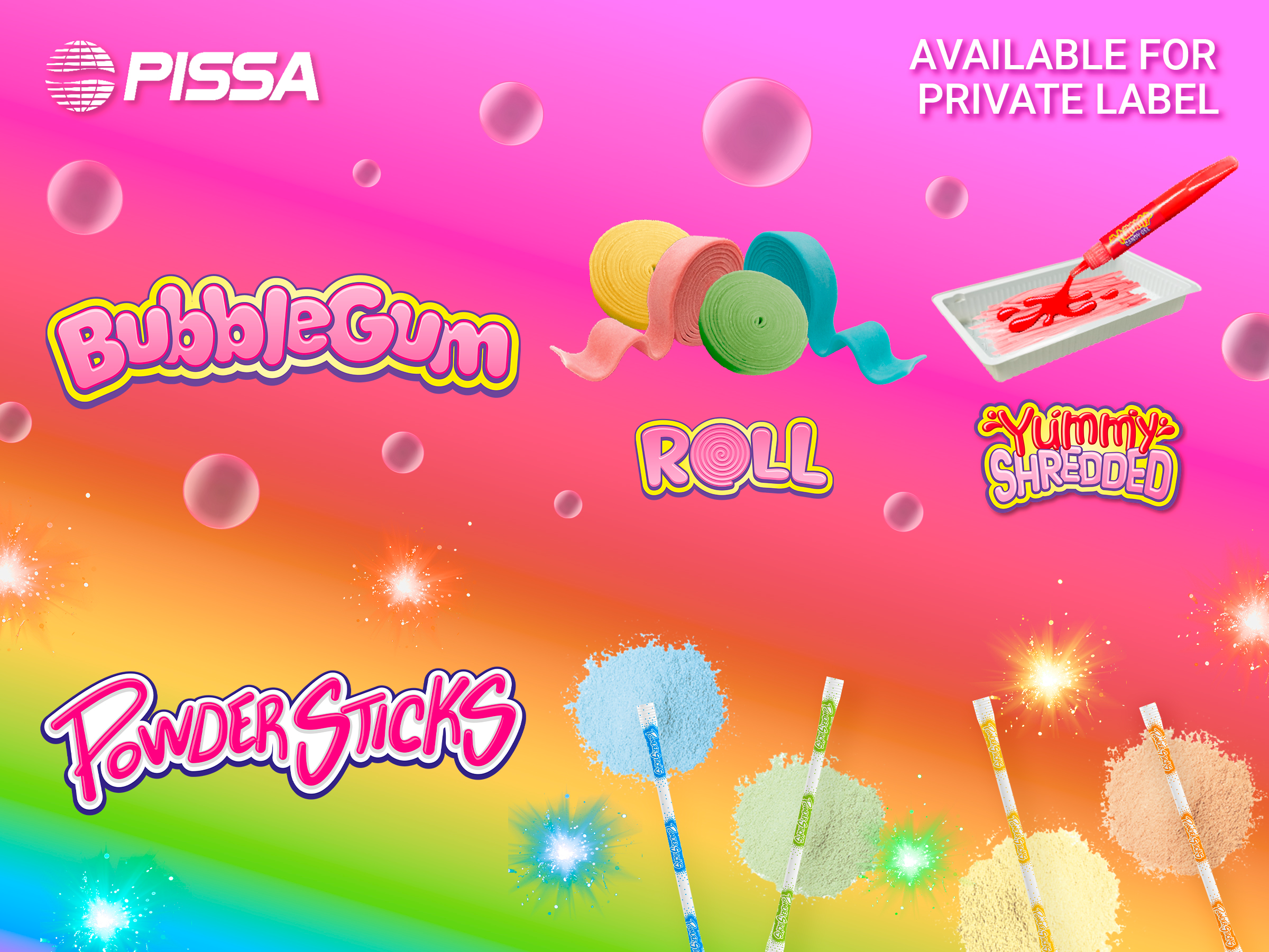 BUBBLE GUM AND POWDERSTICKS
