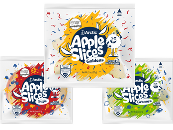 Arctic Apple Redesigned 2oz Packaging Featuring Mascot, Artie