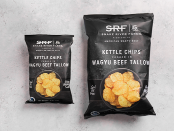 SRF Wagyu Beef Tallow Kettle Chips 6oz and 1.5oz bags