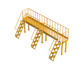 Alternating Tread Stairs, Crossover Stairs, and Work Platform