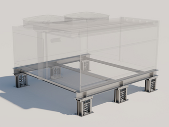 4" Deflection Vibration-Isolation Cooling Tower Support System
