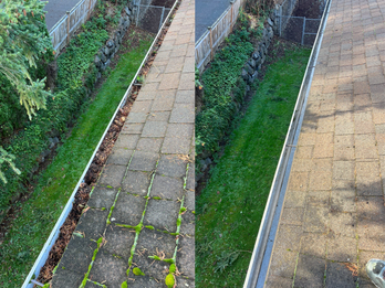 Before & After Commercial Gutter Cleaning Example 1