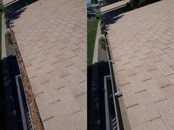Gutter Cleaning Before & After Example 2