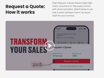 8 in 10 say Yelp is the easiest place to get pricing & quotes...