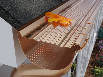 E-Z Half Round Perforated Copper Gutter Guard