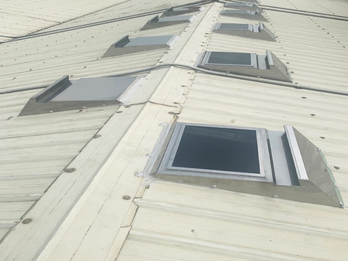 Skylight type roof vent installation in line