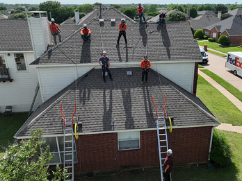 7 Sloped Workers on one Eveook Fall Protection System
