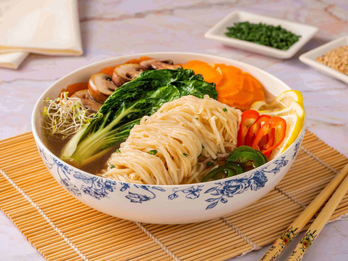 Angel hair hearts of palm, Ramen soup style